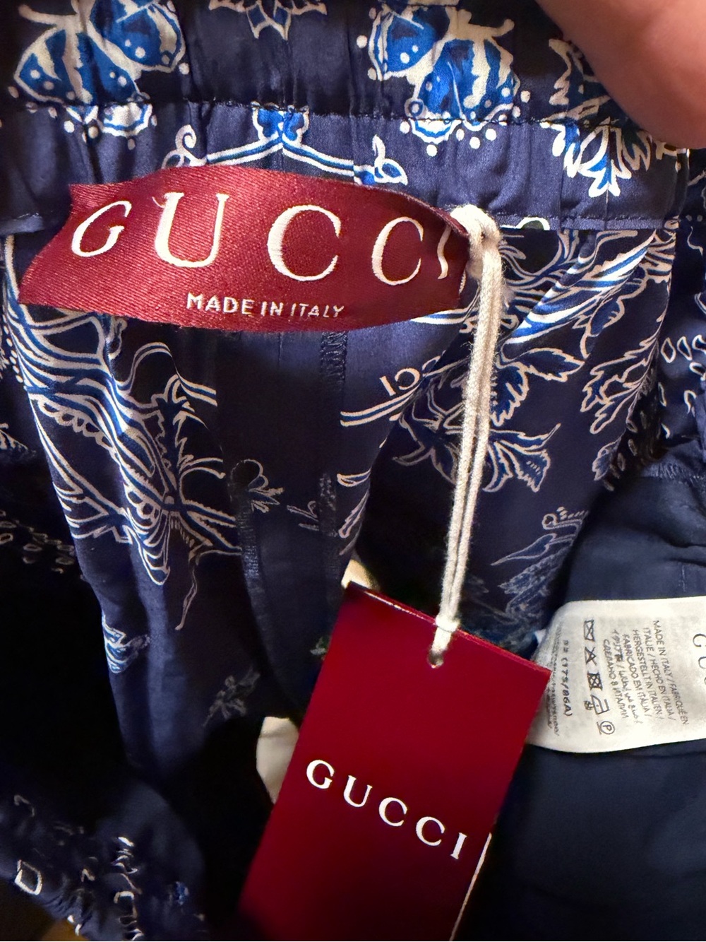 New Gucci Logo Floral Shorts Navy White Size IT 52 / US L 34 - 38 Waist - Picture 10 of 10